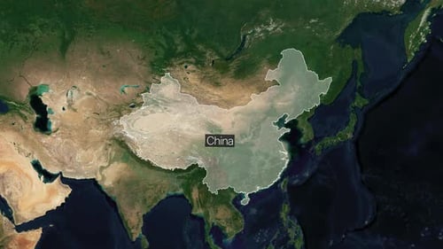 Modern World Map Zoom and China Country Highlight