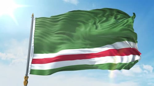 Realistic 3D National Flag Waving in the Wind Loop