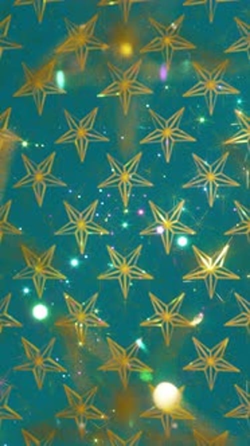 Golden Starlight On A Blue Background 02 4K