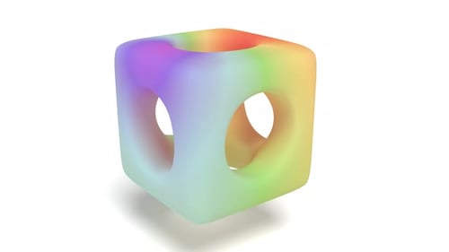 Farbige Softbox mit drehbaren Löchern auf weißer Rückseite. Intro, endlos schleifbar