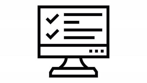 Computer Monitor Checklist Task Line Animation