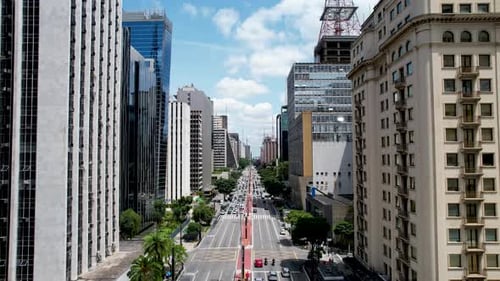 Avenida Paulista, no centro de São Paulo, Brasil. Marco turístico
.