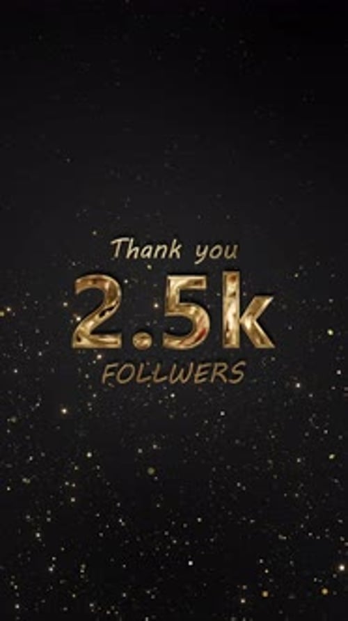 Thank You 25K Followers Golden Celebration Message Elegant Gold Thank you Sparkling Glitter