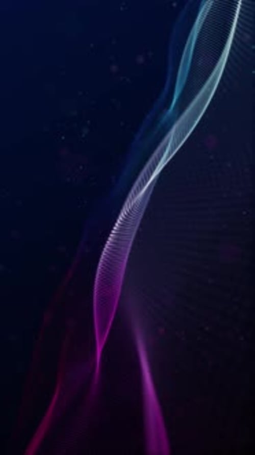 Vertikales Video - Eleganter Hintergrund zur Neonfraktalwellen- und Partikeltechnologie