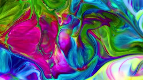 Abstract Ink Swirls of Colorful Liquid Motion