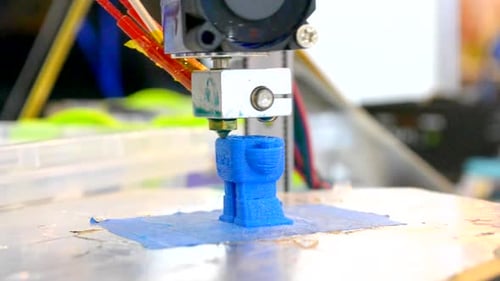 3D Printer Creating Futuristic Model