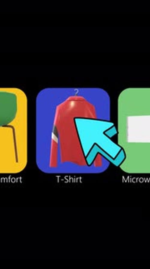 E-commerce Shopping Interface With Icons For Furniture, Clothing, And Home Appliances Vertical Alpha