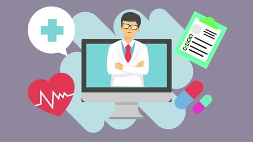 Online Medical Consultation Flat Design Animation