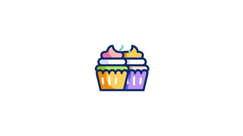 Animated Hand-Drawn Cupcakes Drawing Reveal