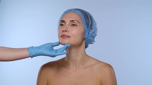Woman Examined Before Cosmetic Surgery in Clinic