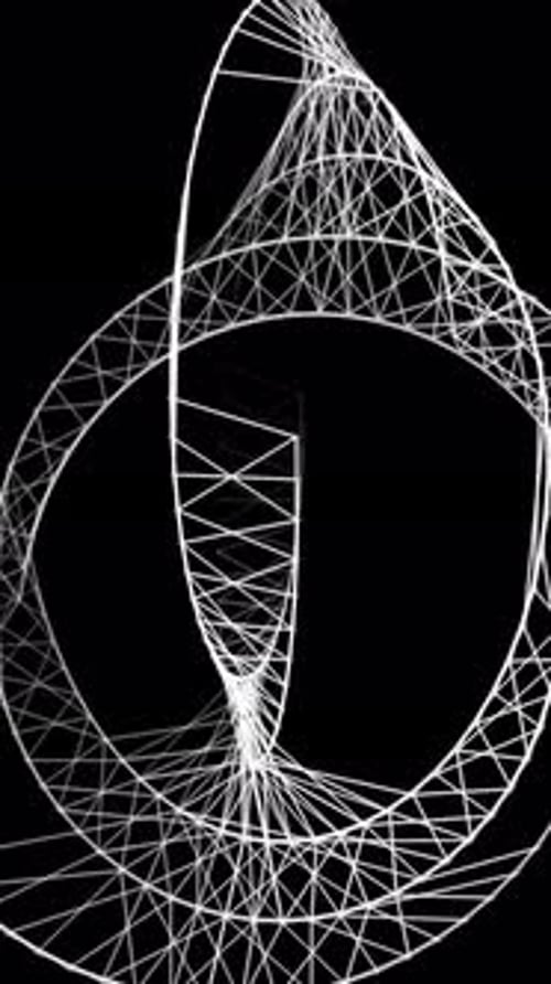 Geometric Abstract Structure Featuring an Intricate Wireframe Design That Encompasses Creativity