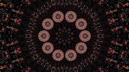 3D Animated digital abstract. Colorful curved and circular lines on black background, seamless loop