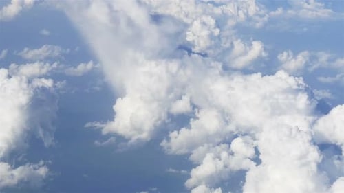 Flight Over Beautiful Clouds, Time Lapse Above