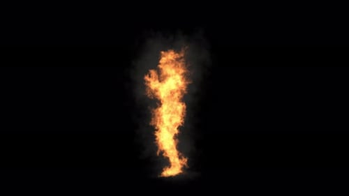 13 Character Fire Smoke Burning Dancing 4K