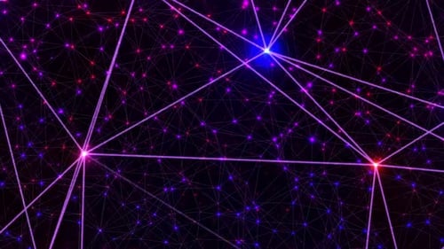 Dynamic futuristic network with glowing nodes and connecting lines