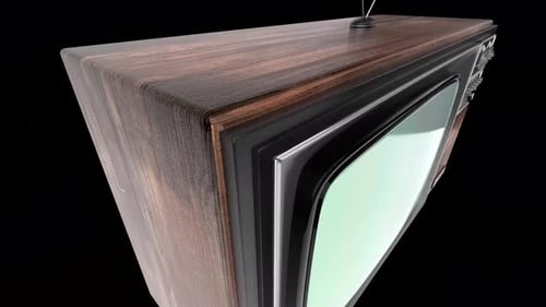 Animated Retro TV Set with Green Screen and Color Bars