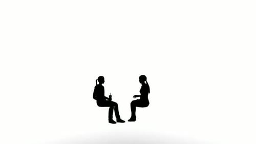 Siluetas de dos personas conversando