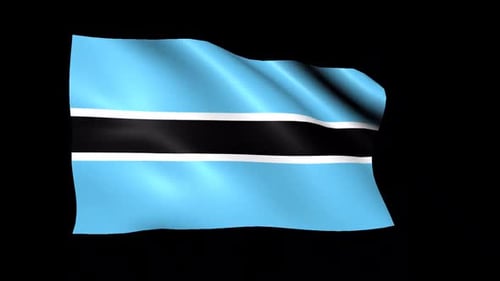 Botswana National Flag Waving Loop Realistic Animation