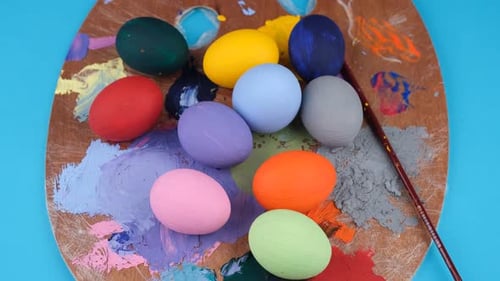 colorful eggs coloring rotate