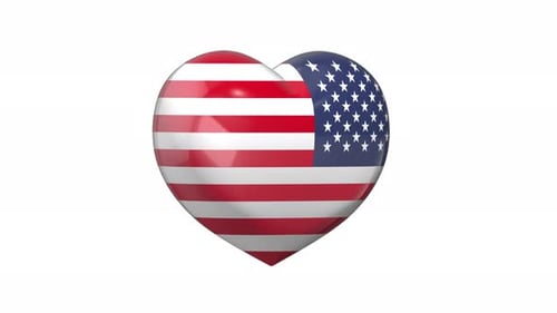 Love Usa 3d Heart + Alpha Channel