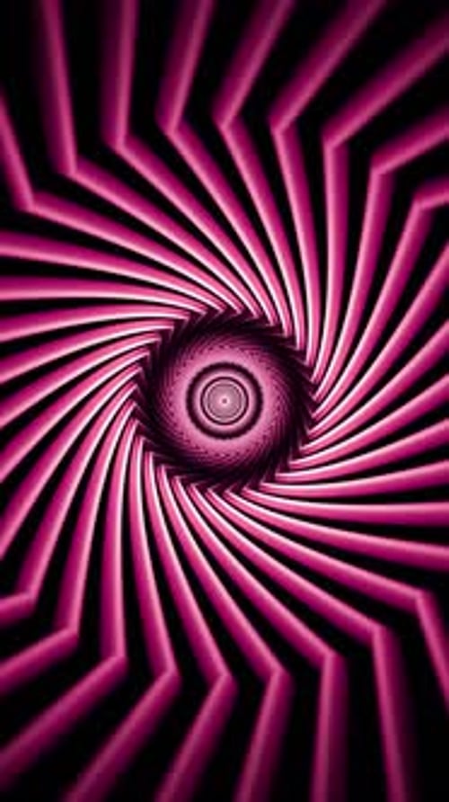 3D Loop Animation of Glowing Hypnotic Tunnel Spiral in Motion