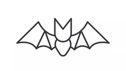 Animiertes fliegendes Fledermaus-Symbol