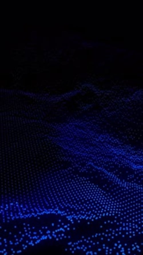 Futuristic Blue Digital Wave Particle Network Background Animation