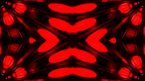 Red And Turquoise Kaleidoscopic Abstract Neon Glow Pattern Background Vj Loop In 4K