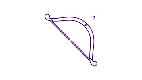 Cupid's Bow and Heart Arrow Line Art Animation