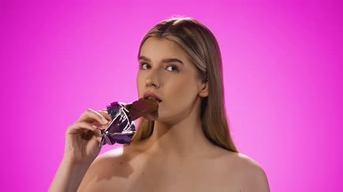 Eating chocolate