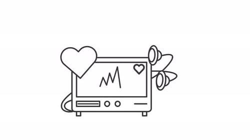 Heart Monitor Icon Animation | Medical Pulse Device Loop with Alpha