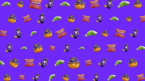 Halloween Seamless Pattern Spooky Scary Festive Cartoon Holiday