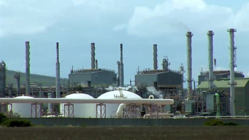 Gas refinery in agriculture area