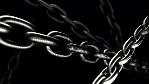 Dark Abstract Metallic Chains Loop Background