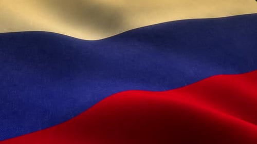 Realistic Waving Russian Flag Loop with Fabric Texture