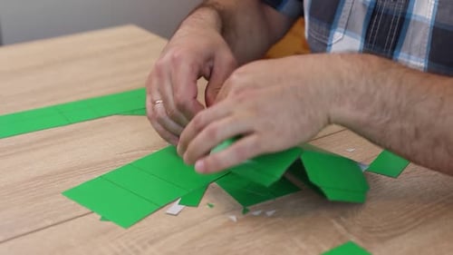 Adult Crafts Decorative Box from Green Paper