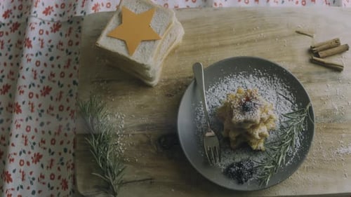 Christmas Tree Made of Bread in the Shape of Stars