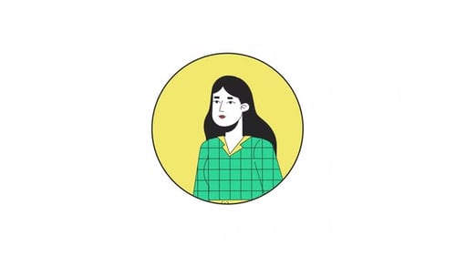 Animated Flat Design Woman Avatar Icon