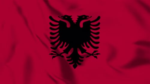 Realistic Waving Flag of Albania Animation