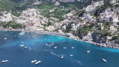 Amalfi Coast At Positano In Salerno Italy.