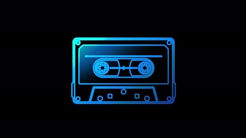 Audio Cassette tape record symbol loop concept
