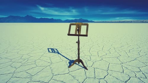 an Old Music Stand is on White Salt Desert
