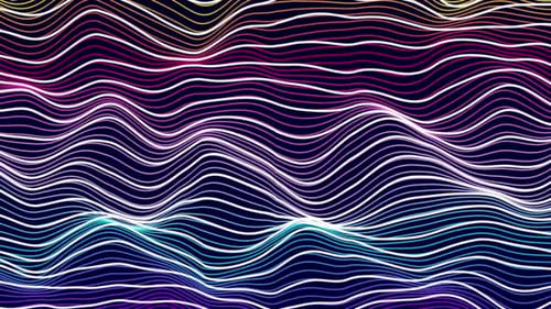multicolor trendy geometric line wave animated. Futuristic colorful wireframe wave. Vd 132