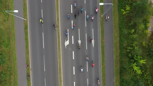 Group Of Bikers During Cycle Race On City Roads 2