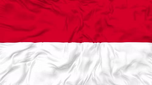 Realistic Waving Red and White Flag Animation