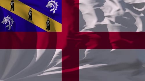 Realistic Waving Flag of Jersey and England