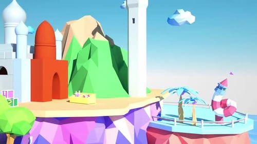Vidéo animée de dessin animé pour enfants jouant à la maternelle.
