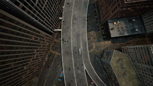 Vista aérea de los techos de los edificios del centro de Nueva York