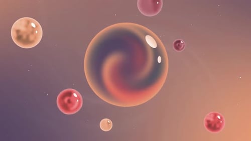 Abstract Swirling Bubbles and Spheres Floating Animation