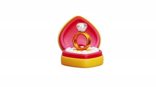 Diamant-Verlobungsring mit 3D-Animation in Herzbox